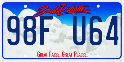 SD license plate 98FU64