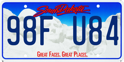 SD license plate 98FU84