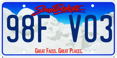 SD license plate 98FV03