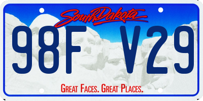 SD license plate 98FV29