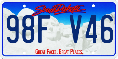 SD license plate 98FV46