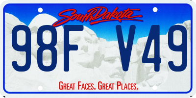SD license plate 98FV49