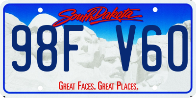 SD license plate 98FV60