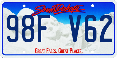 SD license plate 98FV62