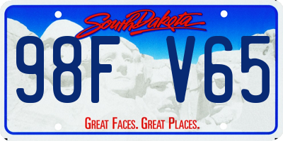 SD license plate 98FV65