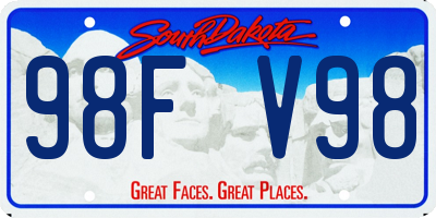 SD license plate 98FV98