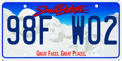 SD license plate 98FW02