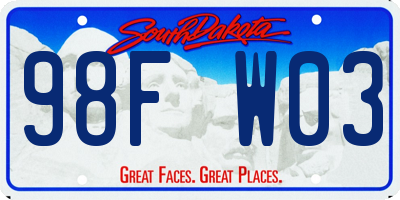 SD license plate 98FW03