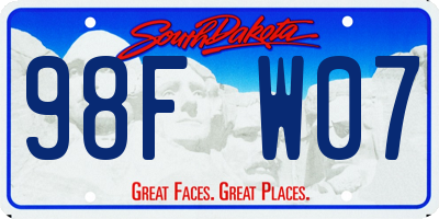 SD license plate 98FW07