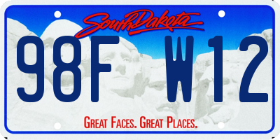 SD license plate 98FW12