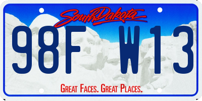 SD license plate 98FW13