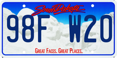 SD license plate 98FW20