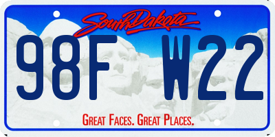 SD license plate 98FW22