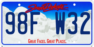 SD license plate 98FW32