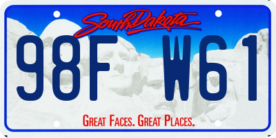 SD license plate 98FW61
