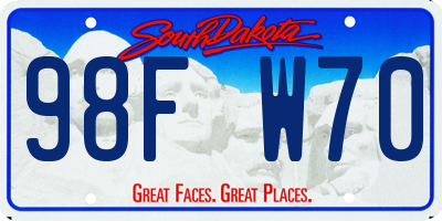 SD license plate 98FW70