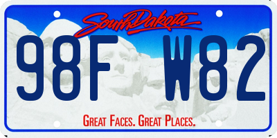 SD license plate 98FW82