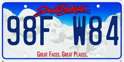 SD license plate 98FW84
