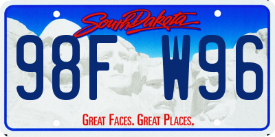 SD license plate 98FW96