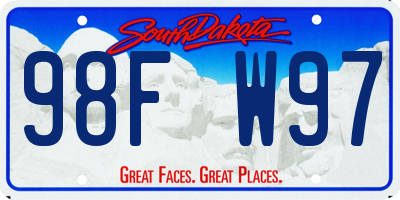 SD license plate 98FW97