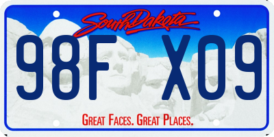 SD license plate 98FX09