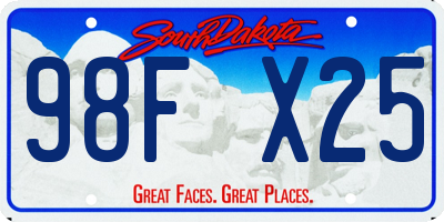 SD license plate 98FX25