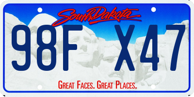 SD license plate 98FX47