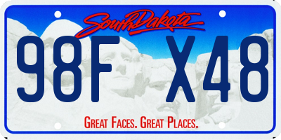 SD license plate 98FX48