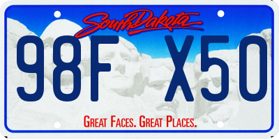 SD license plate 98FX50