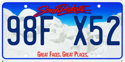 SD license plate 98FX52