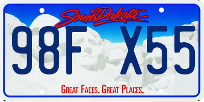 SD license plate 98FX55