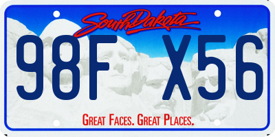 SD license plate 98FX56