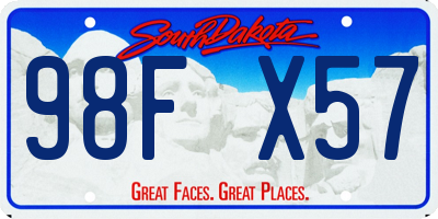 SD license plate 98FX57