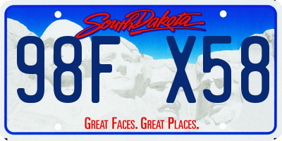 SD license plate 98FX58