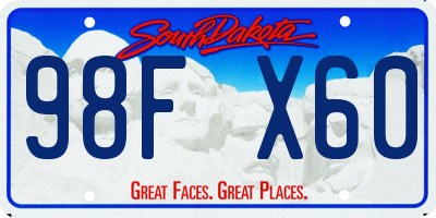 SD license plate 98FX60