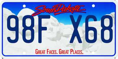 SD license plate 98FX68