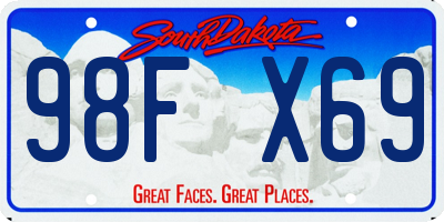 SD license plate 98FX69