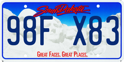 SD license plate 98FX83