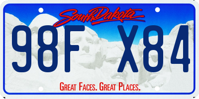 SD license plate 98FX84