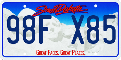 SD license plate 98FX85