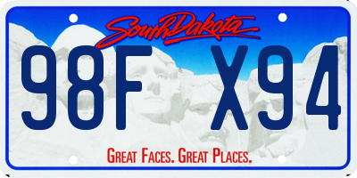 SD license plate 98FX94