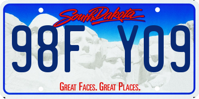 SD license plate 98FY09