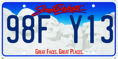 SD license plate 98FY13