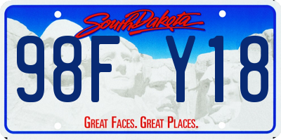 SD license plate 98FY18