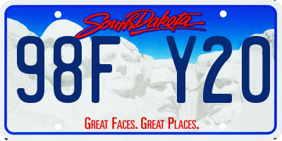 SD license plate 98FY20