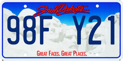 SD license plate 98FY21