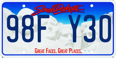 SD license plate 98FY30