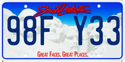 SD license plate 98FY33