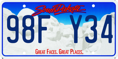 SD license plate 98FY34