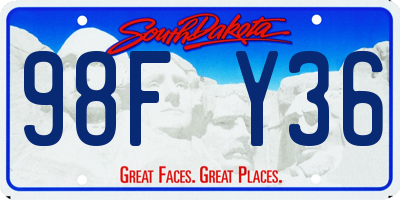 SD license plate 98FY36